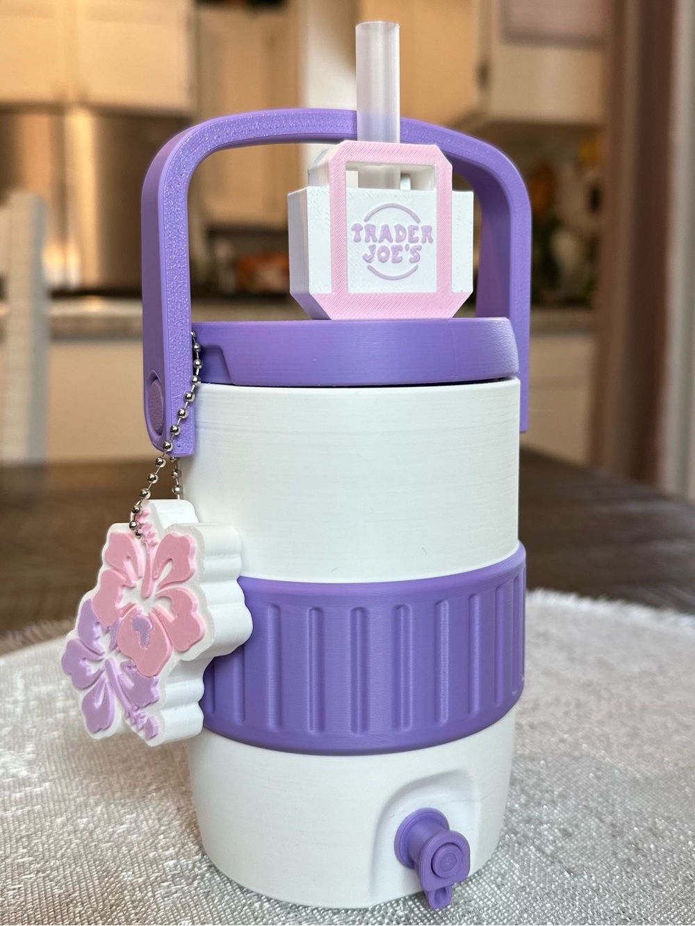Trader Joe's Themed Can Cooler with Straw Topper and Hibiscus Tab Opener